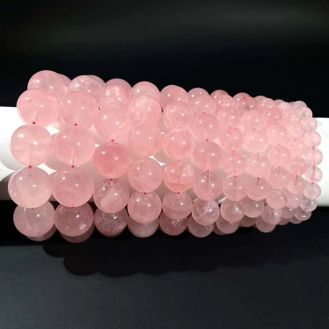 老矿纯色正粉色马粉P102粉水晶手链手串时尚素圈单圈多样性发其一