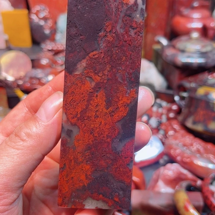 玉3.5、3.5、12cm黑地玉化红