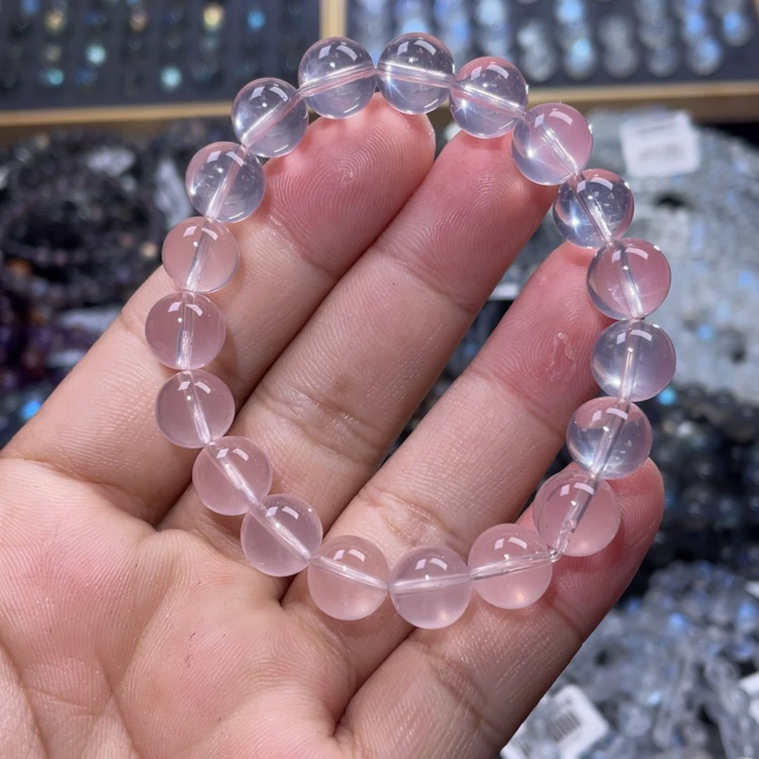 水晶手链未镶嵌星光粉晶手链10m
