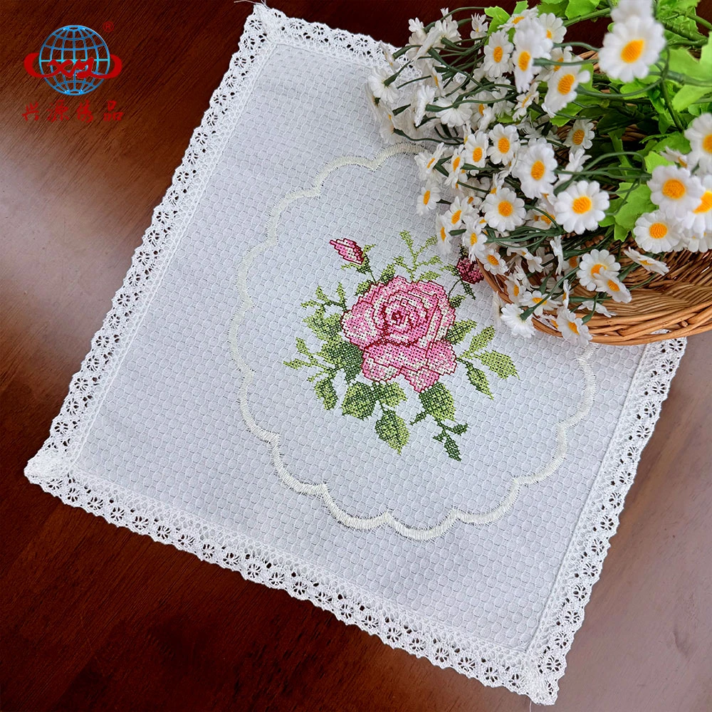 福利2413A-13【36*36cm】两片原白色餐盘垫小家电盖巾花架盖巾