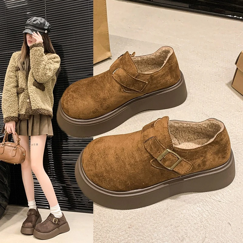 加绒超百搭厚底勃肯鞋2024冬季大爆款超洋气勃肯鞋