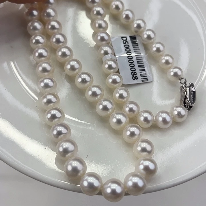 淡水珍珠颈饰银S925镶嵌卡8极光冷白炫彩高品