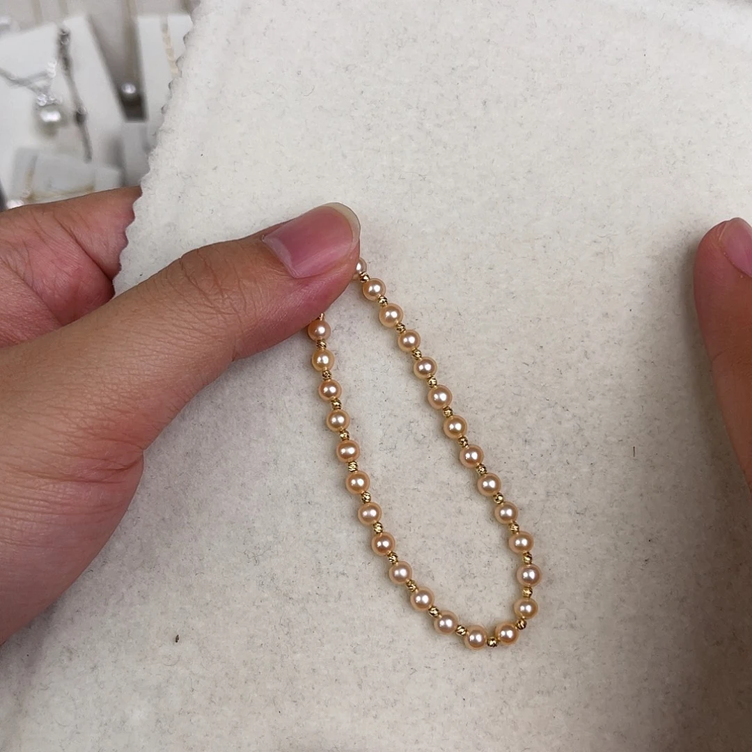 18K金镶嵌手绳淡水珍珠