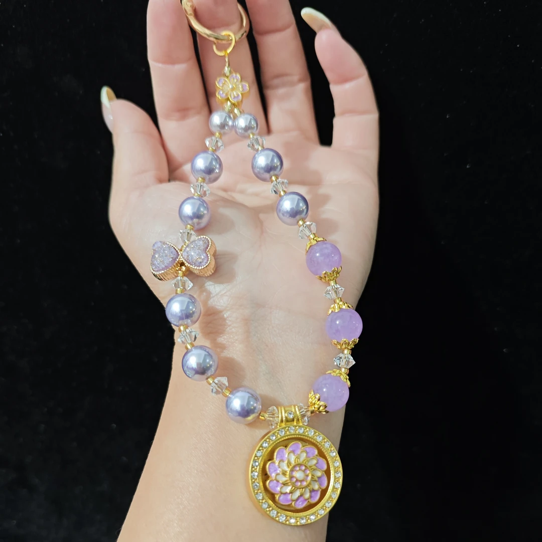 奢华珍珠水晶手工时尚手机链挂绳挂链挂件防丢配饰品包包挂