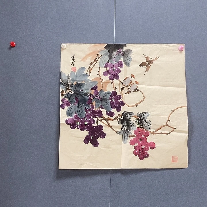 国画周秀芬50/50手绘画心