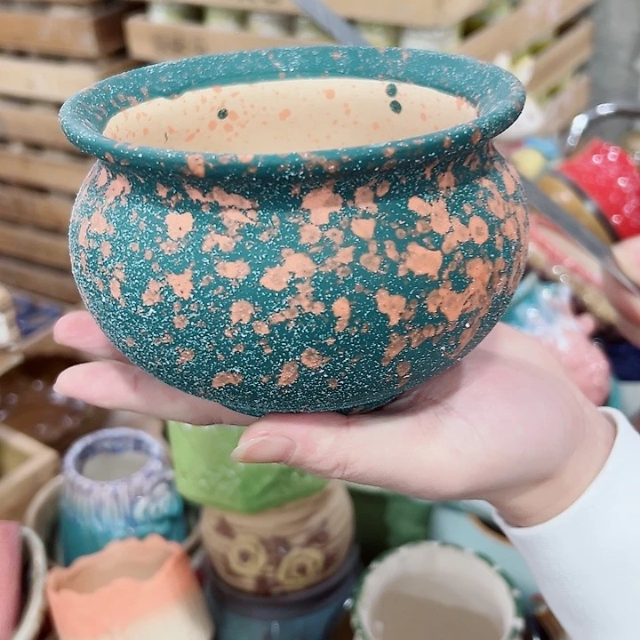 有孔.凑满10元发货多肉陶瓷花盆！