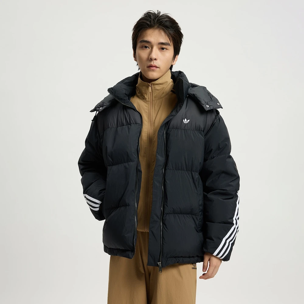 adidas阿迪达斯【双旦礼】三叶草暖芯科技鸭绒羽绒服黑色KC0173