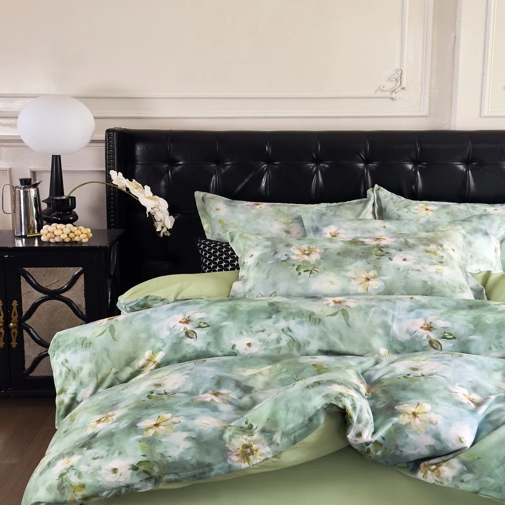 青诗兰悦｜凉意轻叠 柔覆夏夜 凉柔丝四件套-缦野观夏