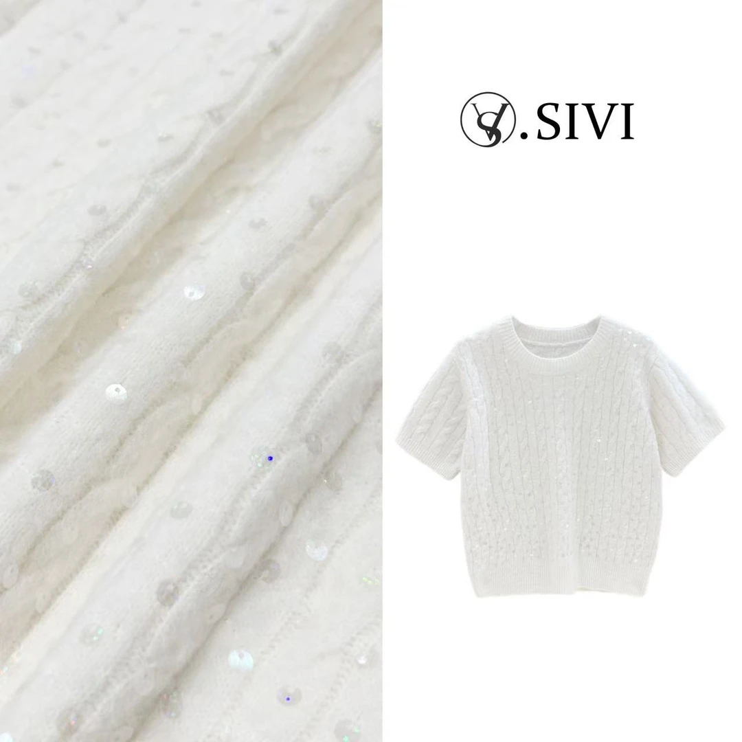 熙薇气质亮片毛衣【璀璨星河】冬季新款时尚休闲上衣F7752