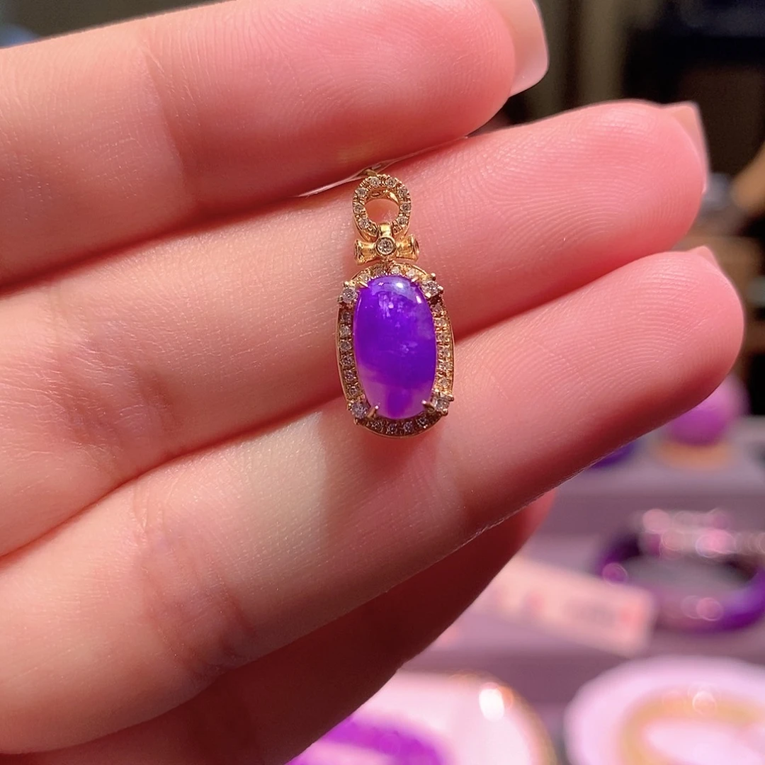 苏纪石（舒俱来）18K金镶嵌吊坠(不含链)