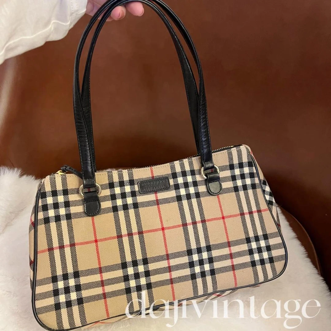 95新 BURBERRY/博柏利 大吉中古/Burberry格纹毛呢单肩包