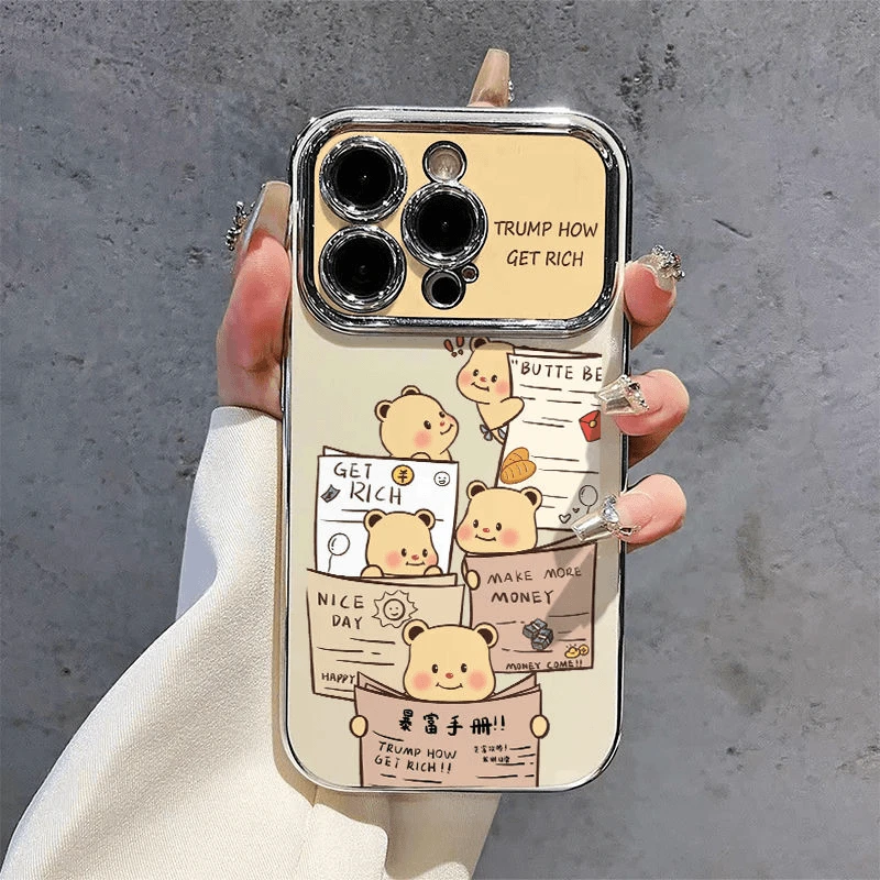 暴富小熊适用苹果17pro手机壳iPhone17新款小配件大视窗校园X防摔