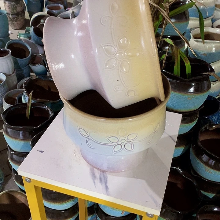 紫砂花盆口径21高17两只正品
