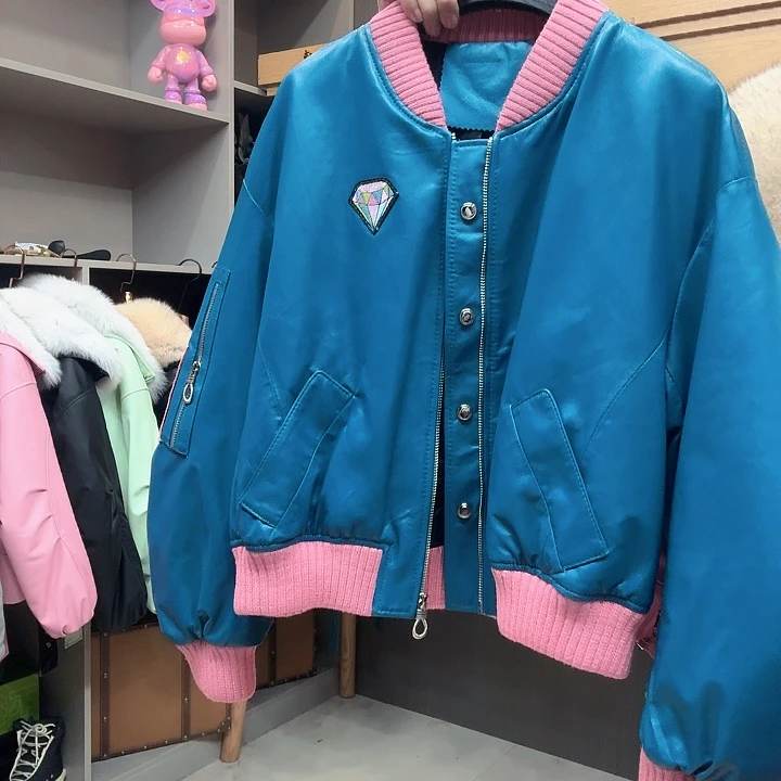 真皮绵羊皮羽绒服外套