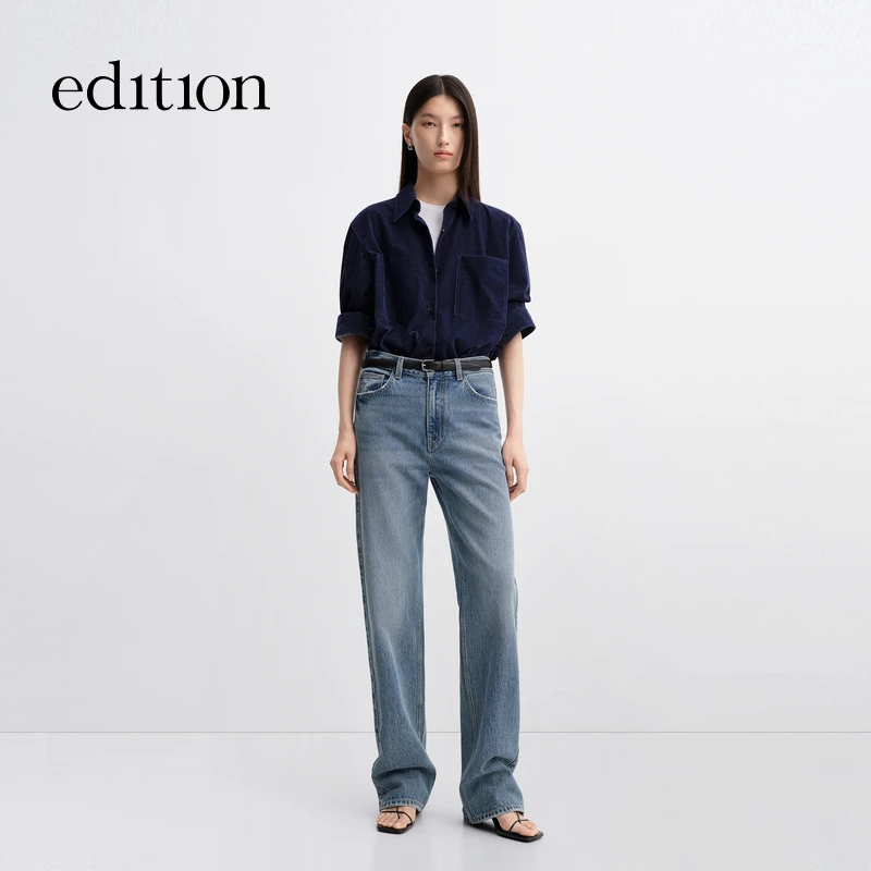 【商场同款】edition2025秋季新款合身显瘦直筒牛仔裤#EBE3JEN014