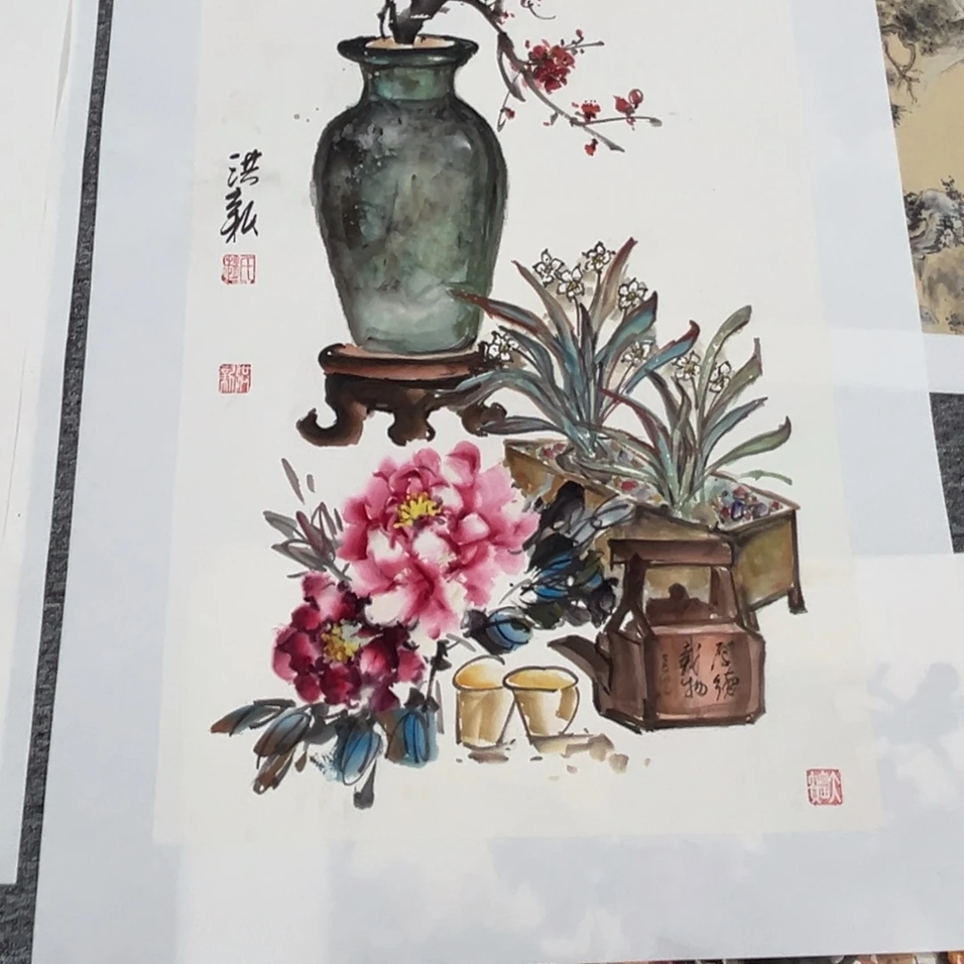 张***昂国画绘画作品多次参加全国