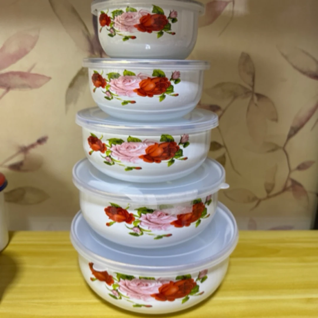 搪瓷保鲜碗汤碗带盖便当盒珐琅泡面碗饭碗宝宝辅食碗储物盒可加热