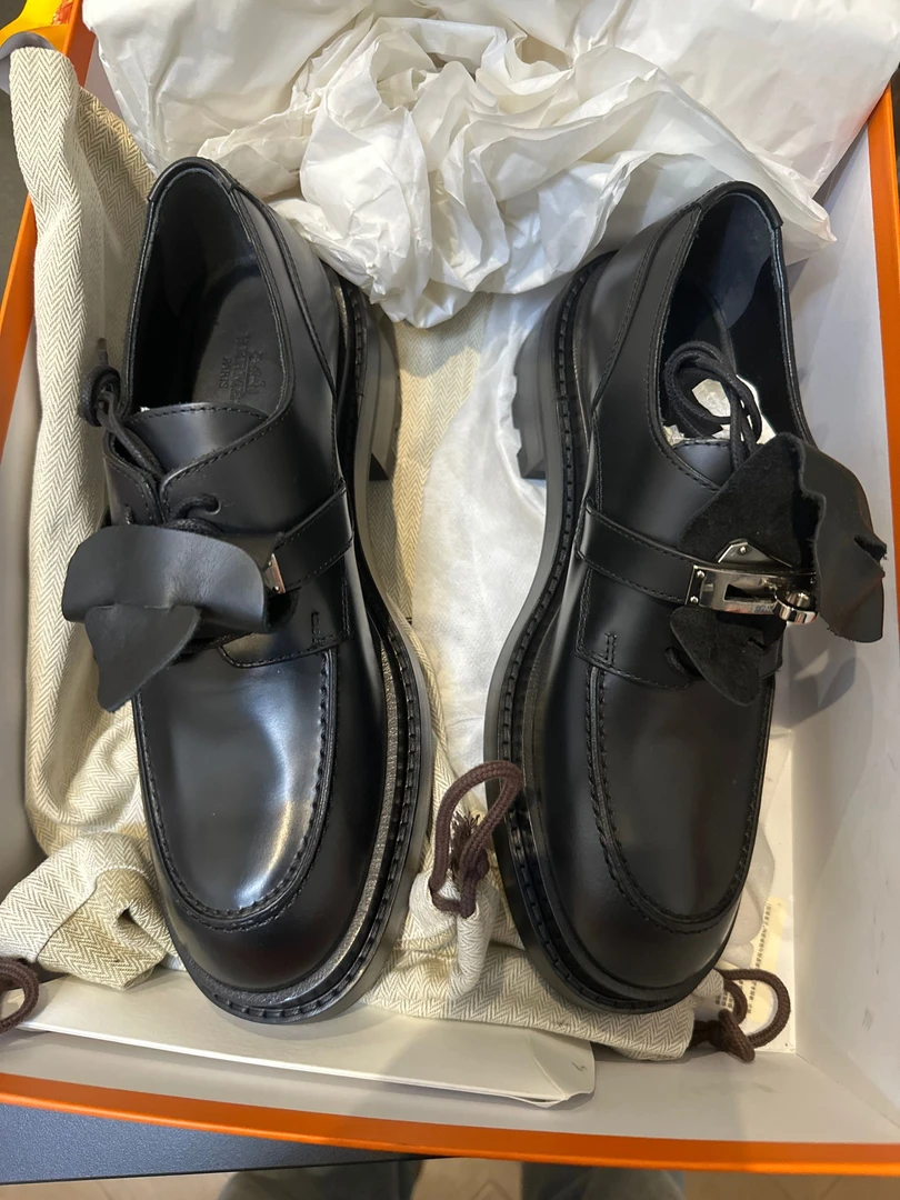 未使用 Hermes/爱马仕 蔚蓝/Kelly乐福鞋/36码/CC25112503A998