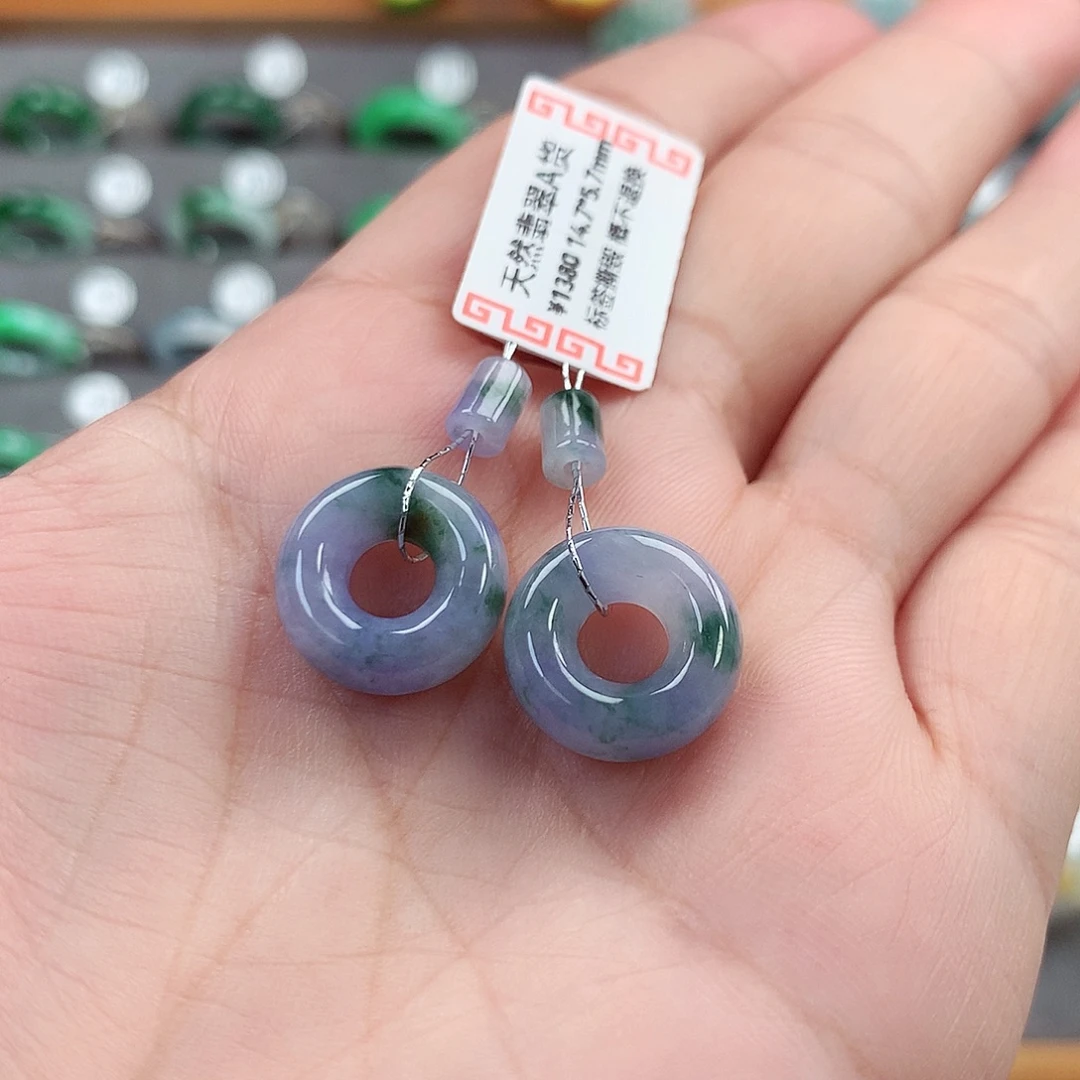 翡翠未镶嵌耳饰甜甜圈