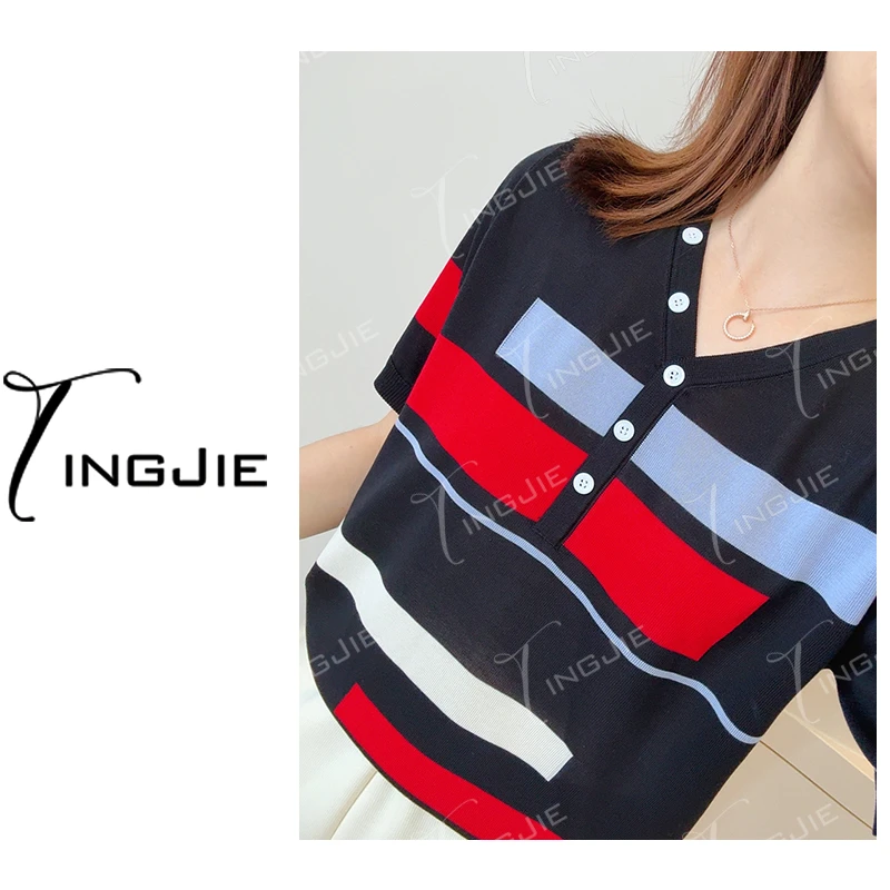 B2693短袖上衣针织毛衣上衣女