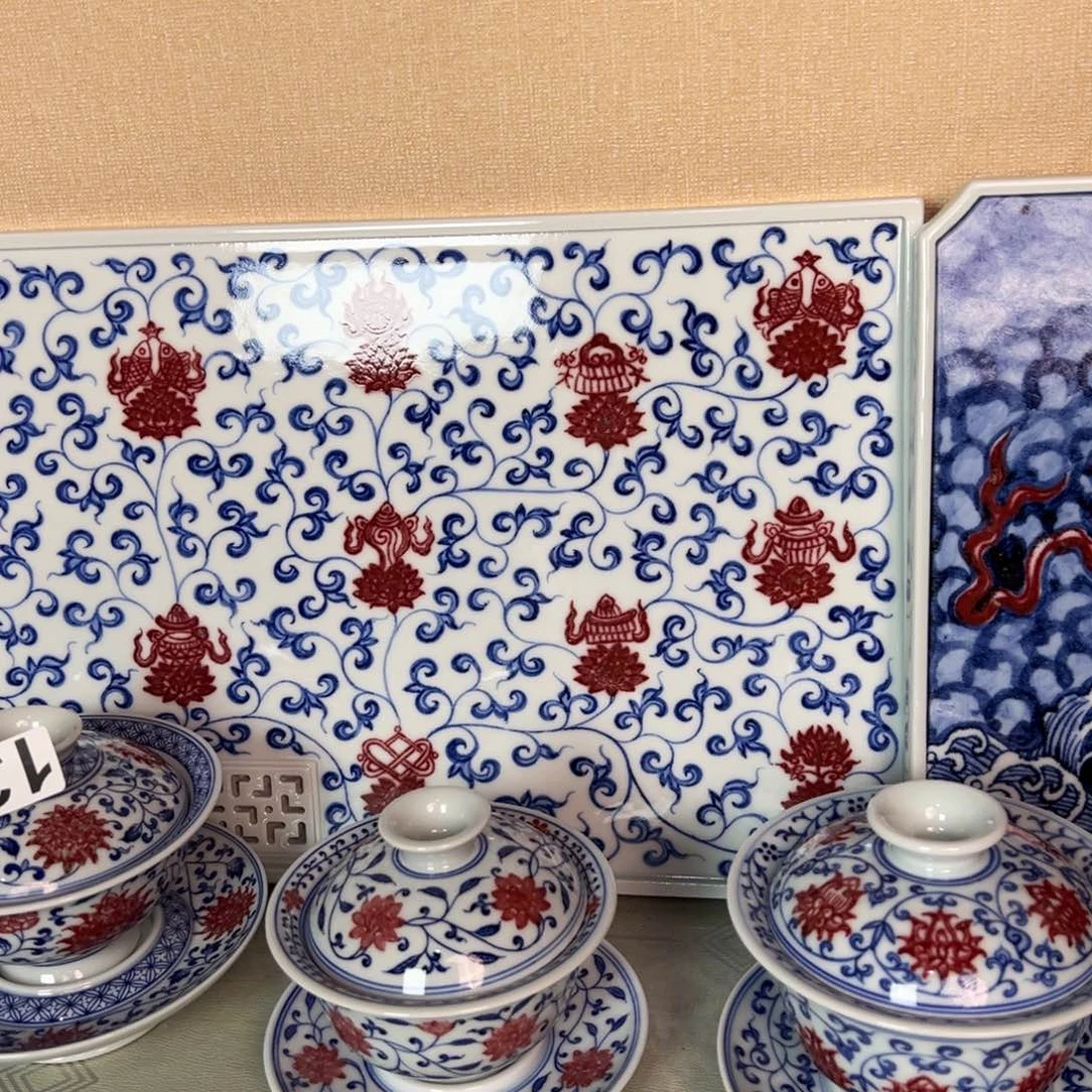 现代原矿青花釉里红工艺