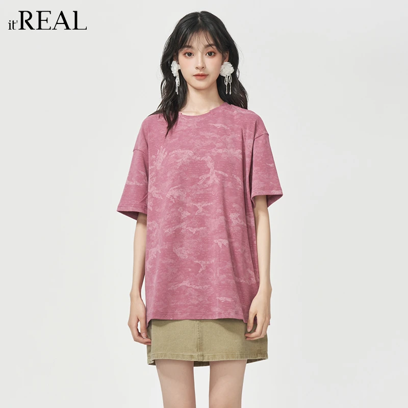 It'real瑞尔女装夏季新款休闲运动时尚户外百搭T恤1762101009