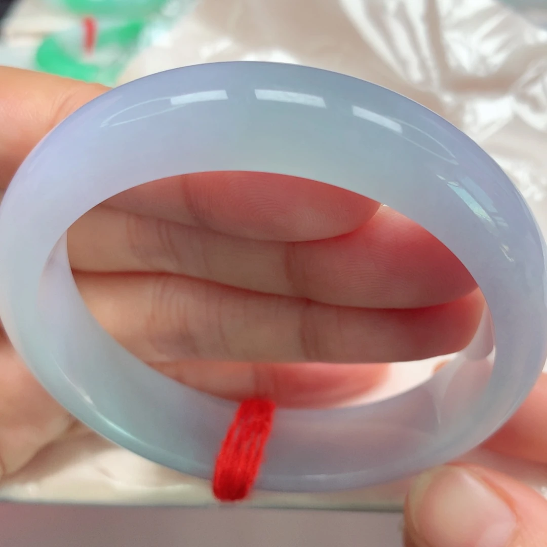 翡翠未镶嵌手镯冰紫色