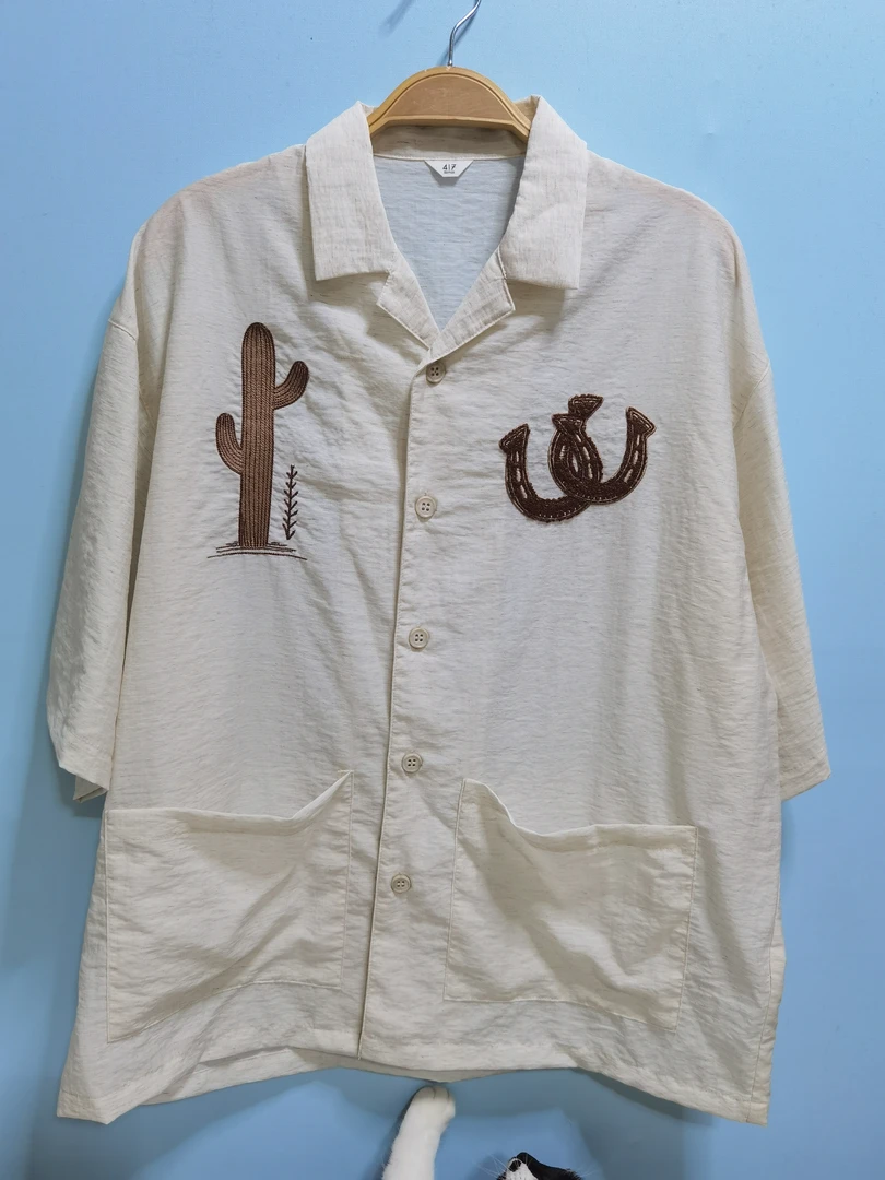 宽松男士短袖衬衫夏季大码上衣