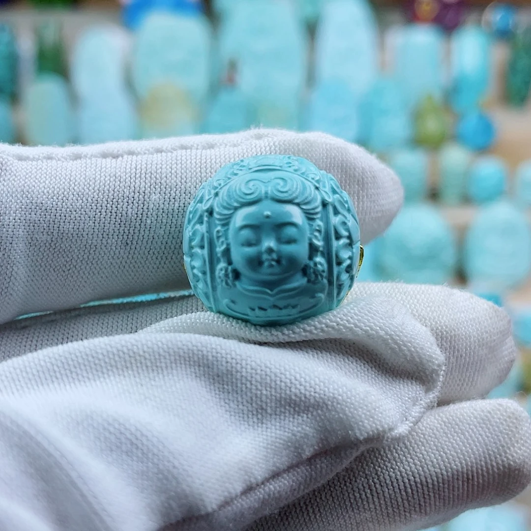 未镶嵌绿松石珠宝奇石19mm