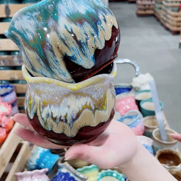 有孔，凑10元包邮陶瓷花盆发货！