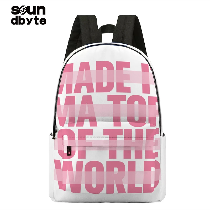 SOUNDBYTE百搭字母通勤大容量书包推荐小众女大学生潮款双肩包