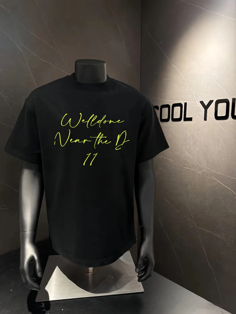 【重磅纯棉】男士潮牌T恤短袖不规则字母设计感夏季简约宽松休闲