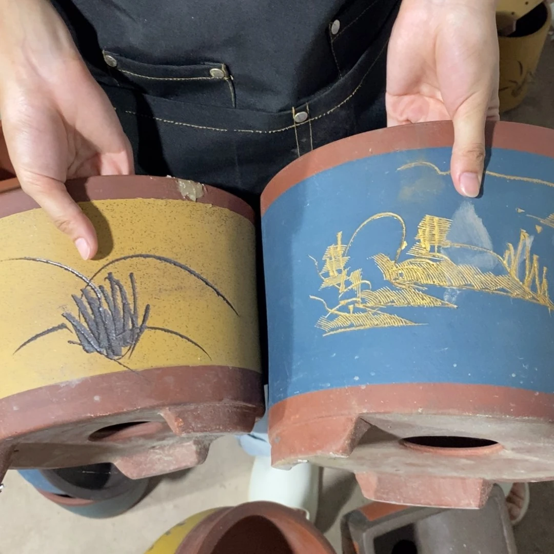 紫砂花盆瑕疵口径口径