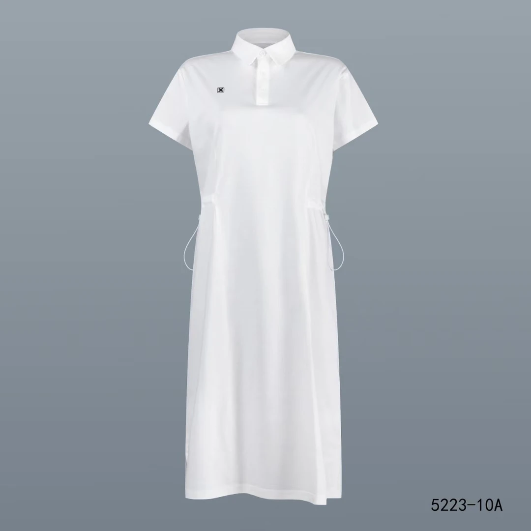 抽绳系带时尚简约气质POLO裙女装7082白7083灰7084黑7085青云灰