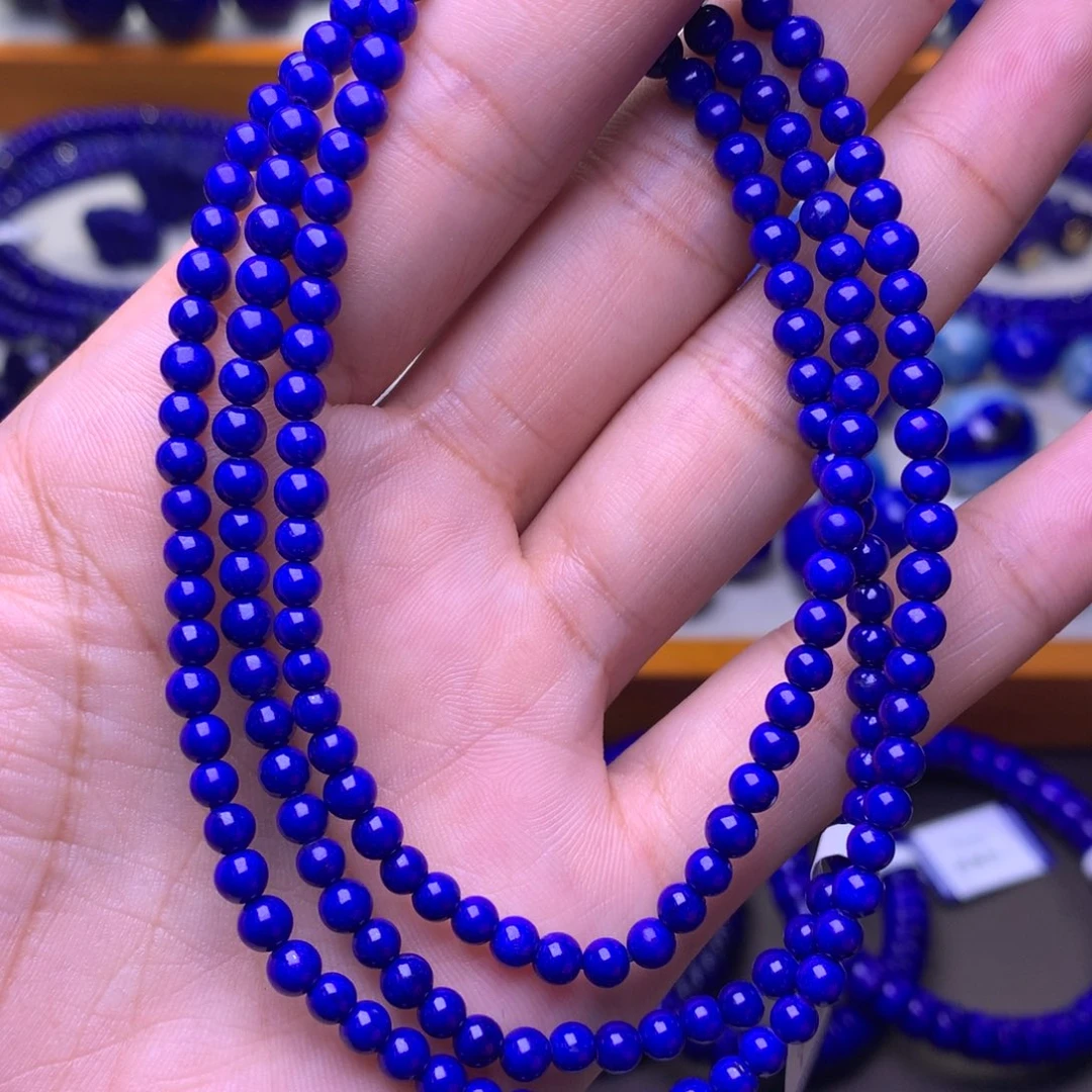 青金石未镶嵌手串4mm4圈