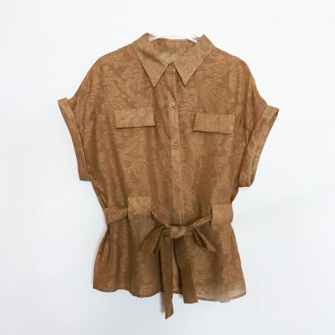 品牌新款时尚休闲百搭通勤翻领短袖套装52517