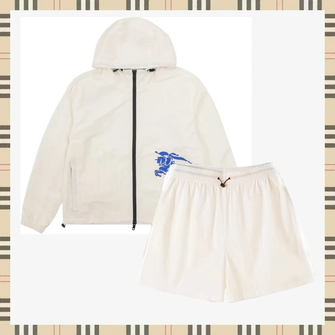 【YS专属】FB013 bbb 蓝色战马图案套装（连帽外套+短裤）