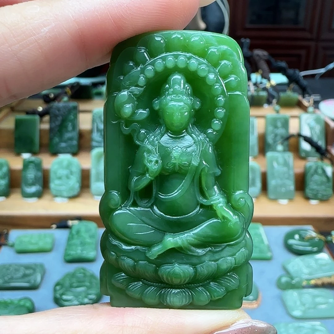 和田玉（碧玉）未镶嵌吊坠(不含链)