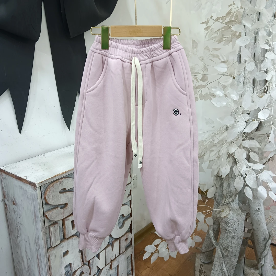 H585浅粉色加绒卫裤/小超亿