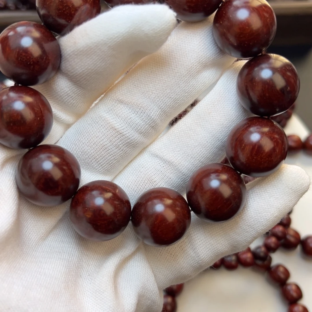 满***竞小叶紫檀手串/手链原生态20龙鳞老料满金星