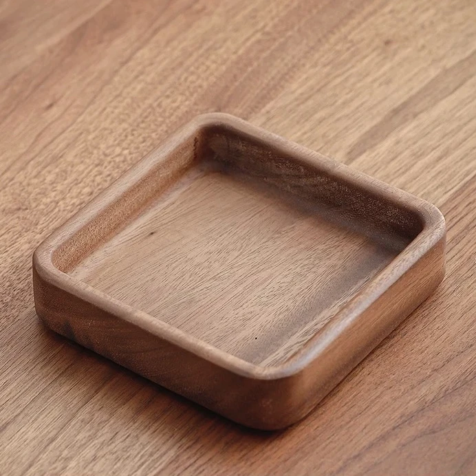 南美实木果盘糕点小号正方钵-12.5*4cm