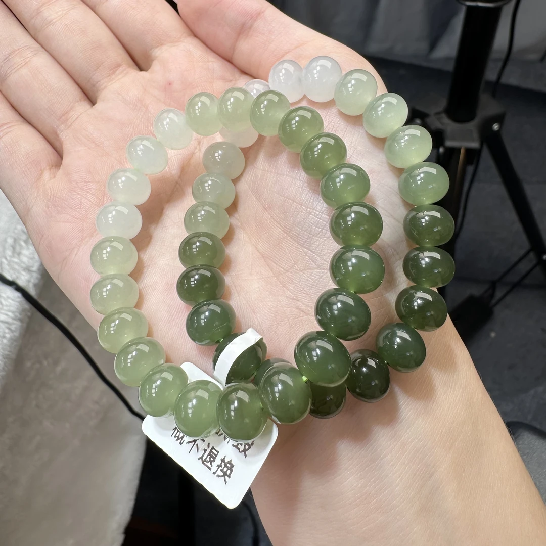【精挑货头】天然正品和田玉j80g渐变手串多色多样性发一串气质女士