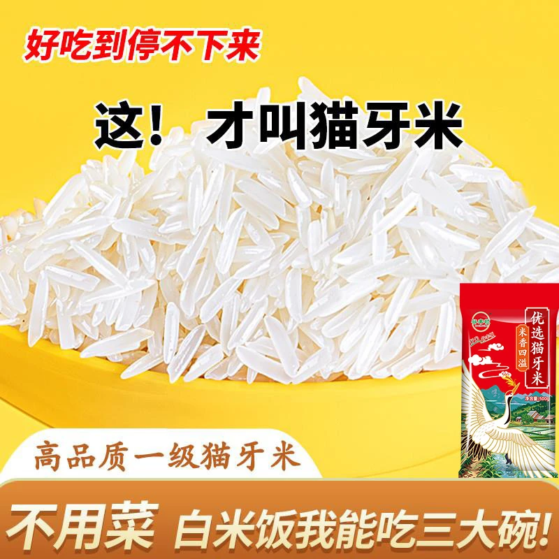 【新品促销】猫牙米长粒香米丝苗米软糯香甜煲仔饭专用优质生态大米