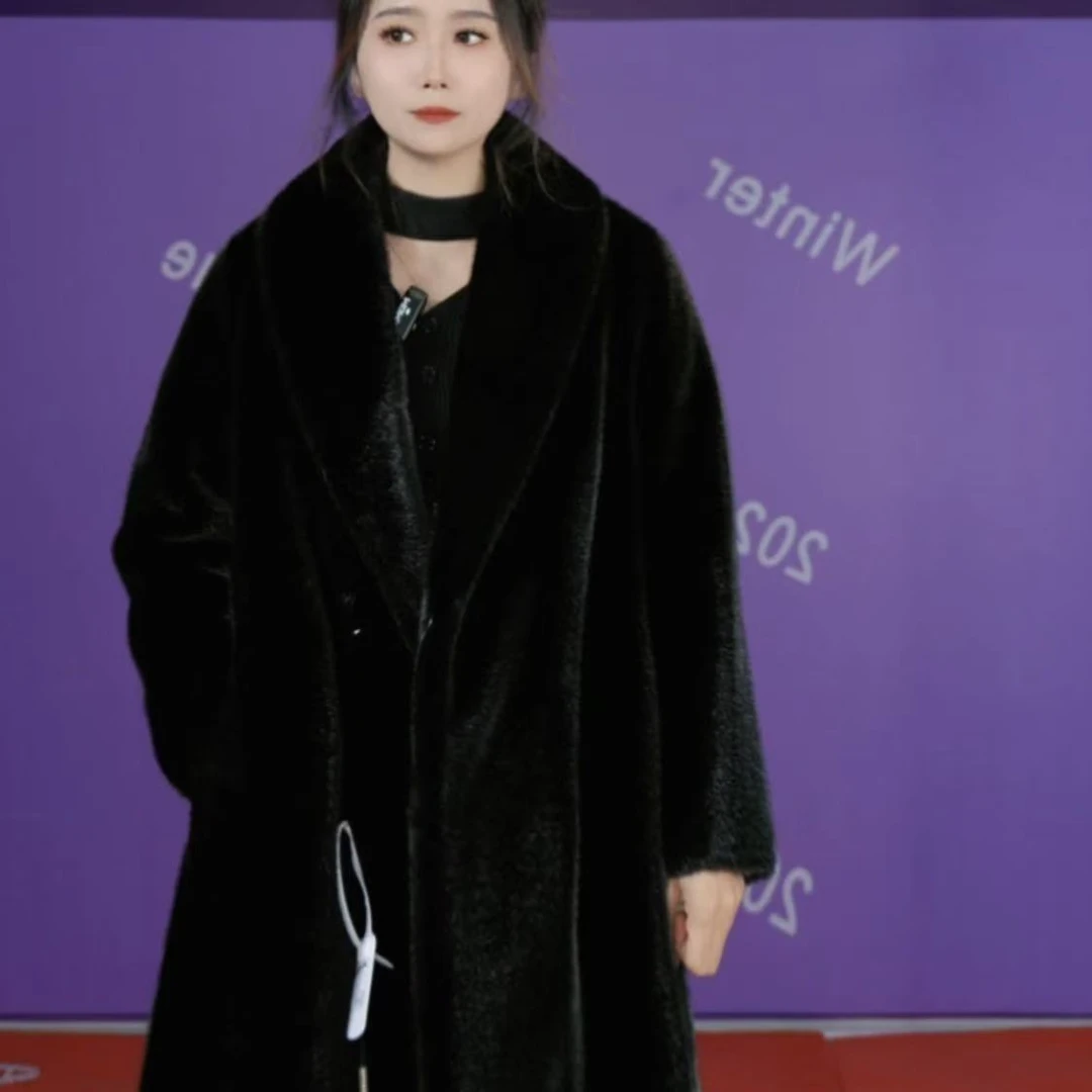 881新款两面穿外套大衣整女整过膝长款