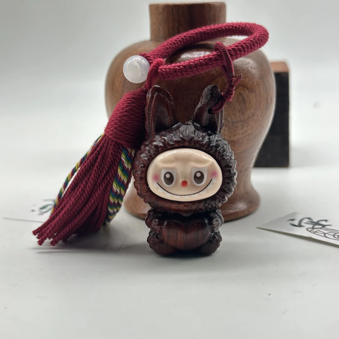 血檀可爱玩偶木质挂件工艺品染料紫檀无礼盒 A011