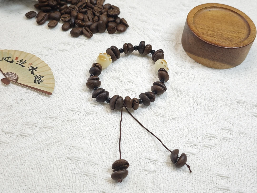 非金属木质手链 爆款咖啡豆手串小众高级感不掉色百搭礼物新款