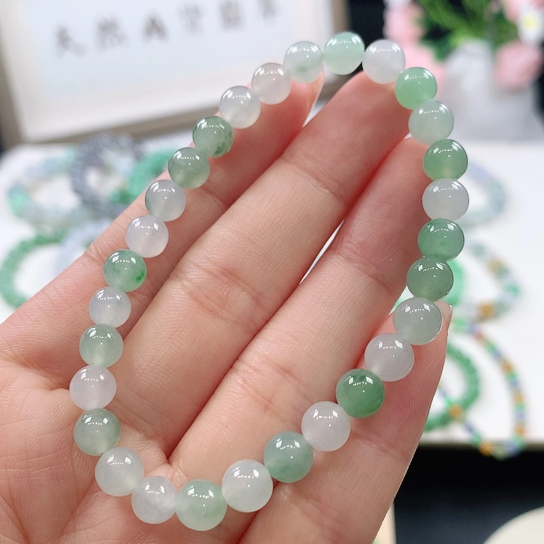 翡翠未镶嵌手链手链6.5mm