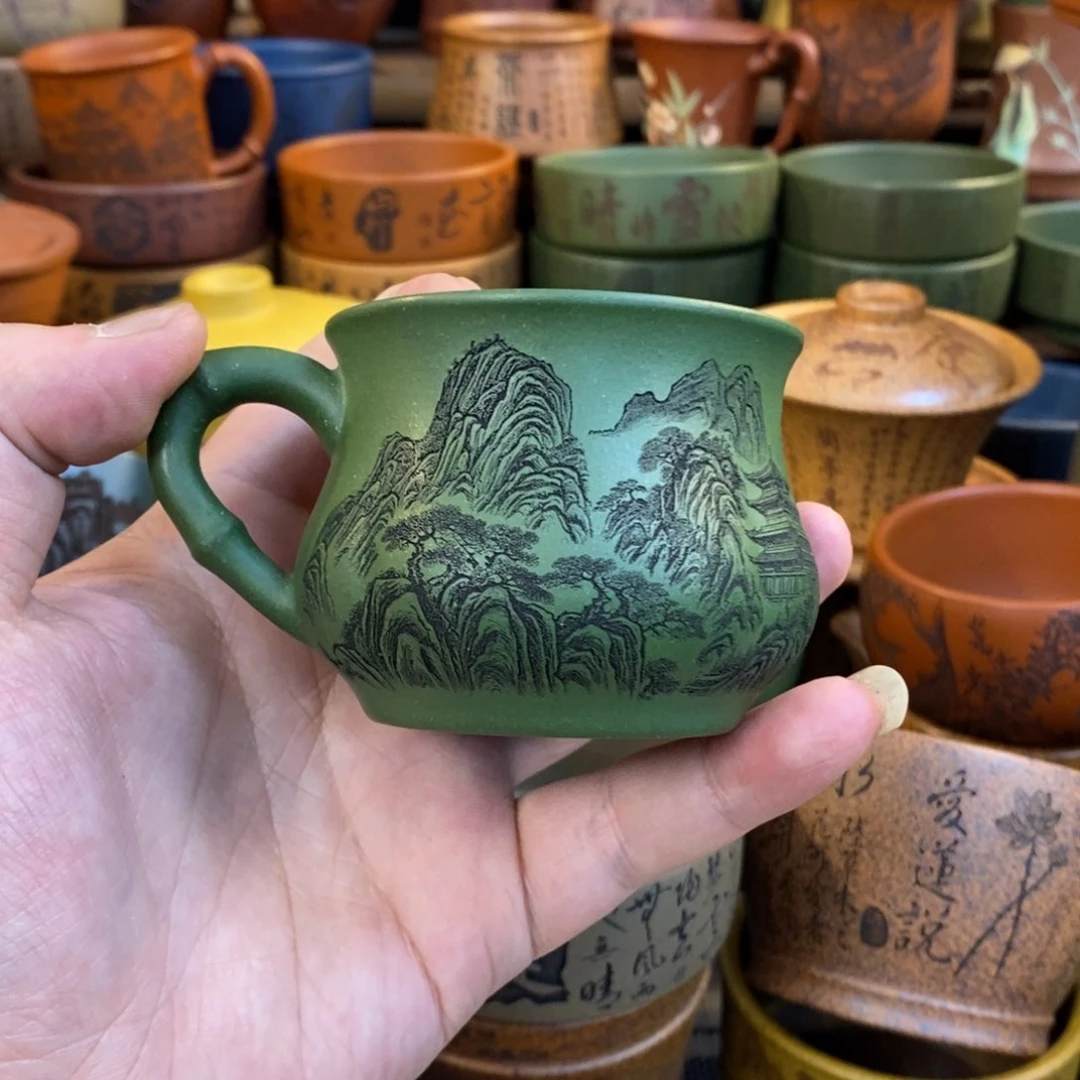 紫砂杯子宜兴全手工紫砂杯