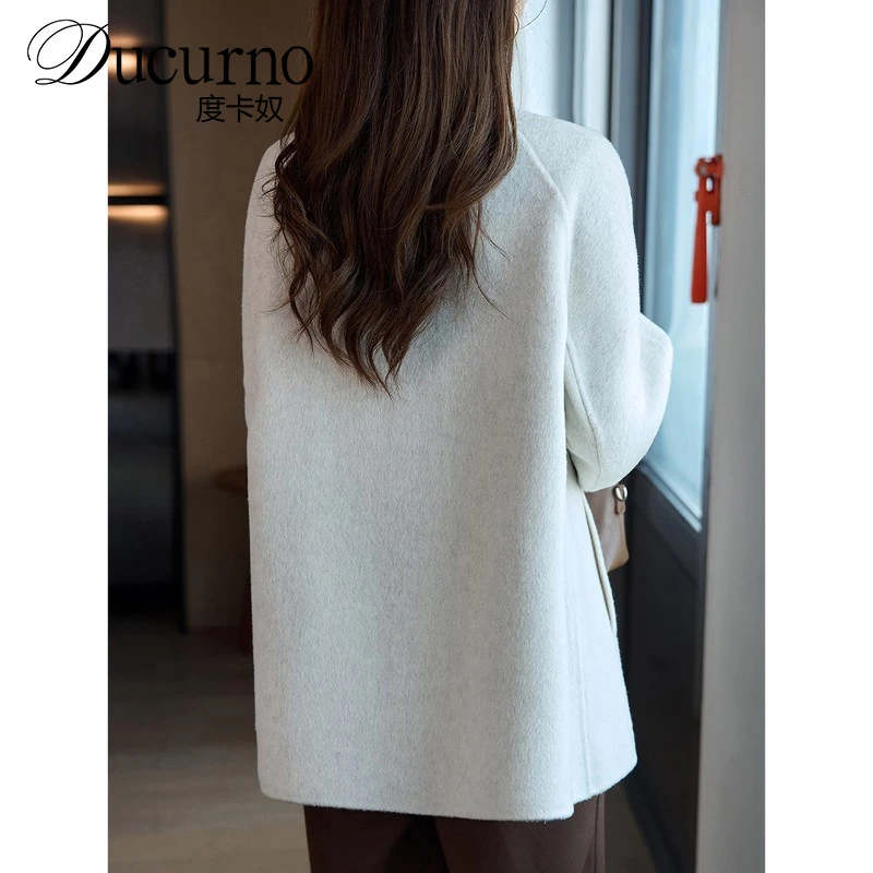 休闲百搭双面呢大衣女2025年秋冬新款高端时尚零潮流外套减龄显瘦