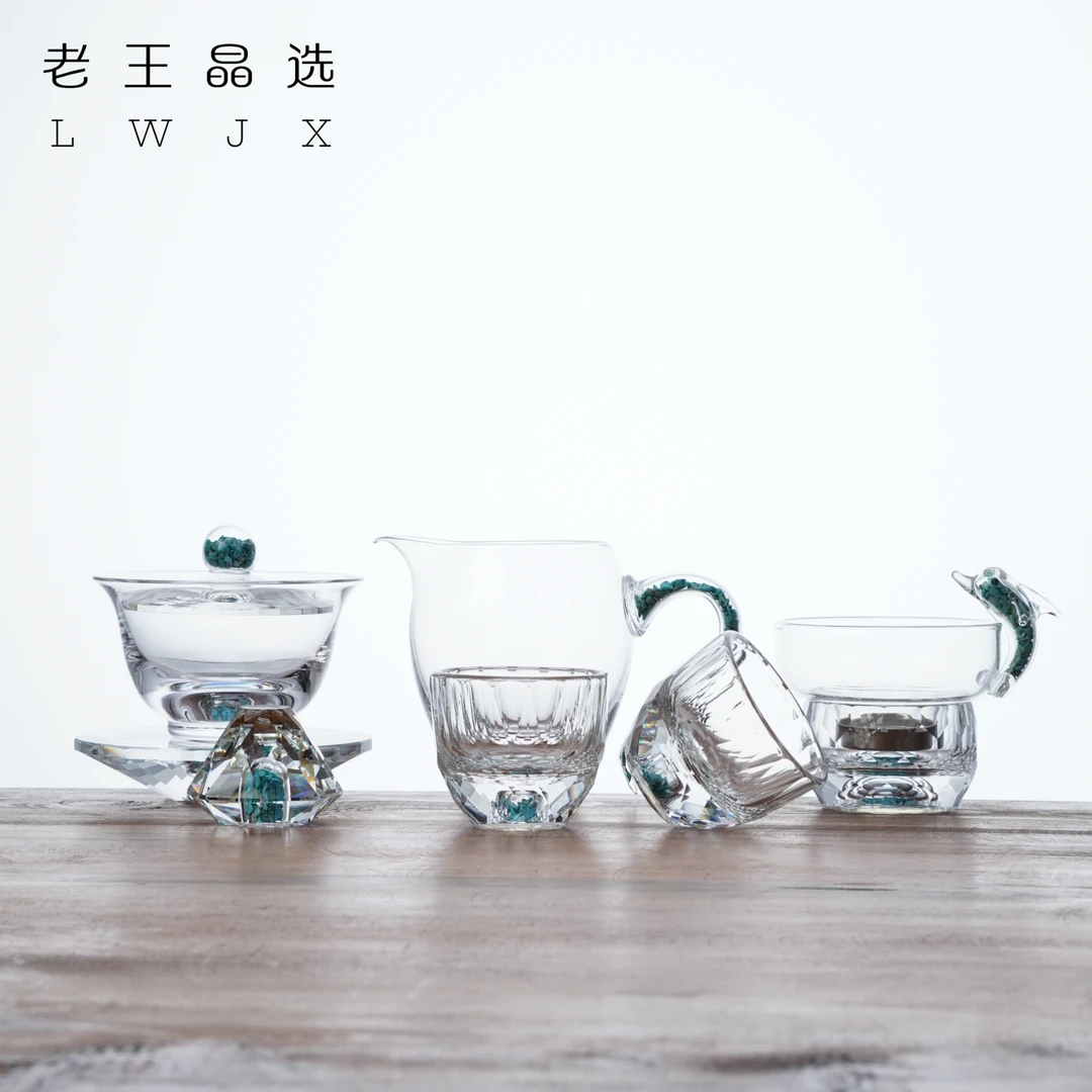 绿松石茶具家用套装链接盖碗